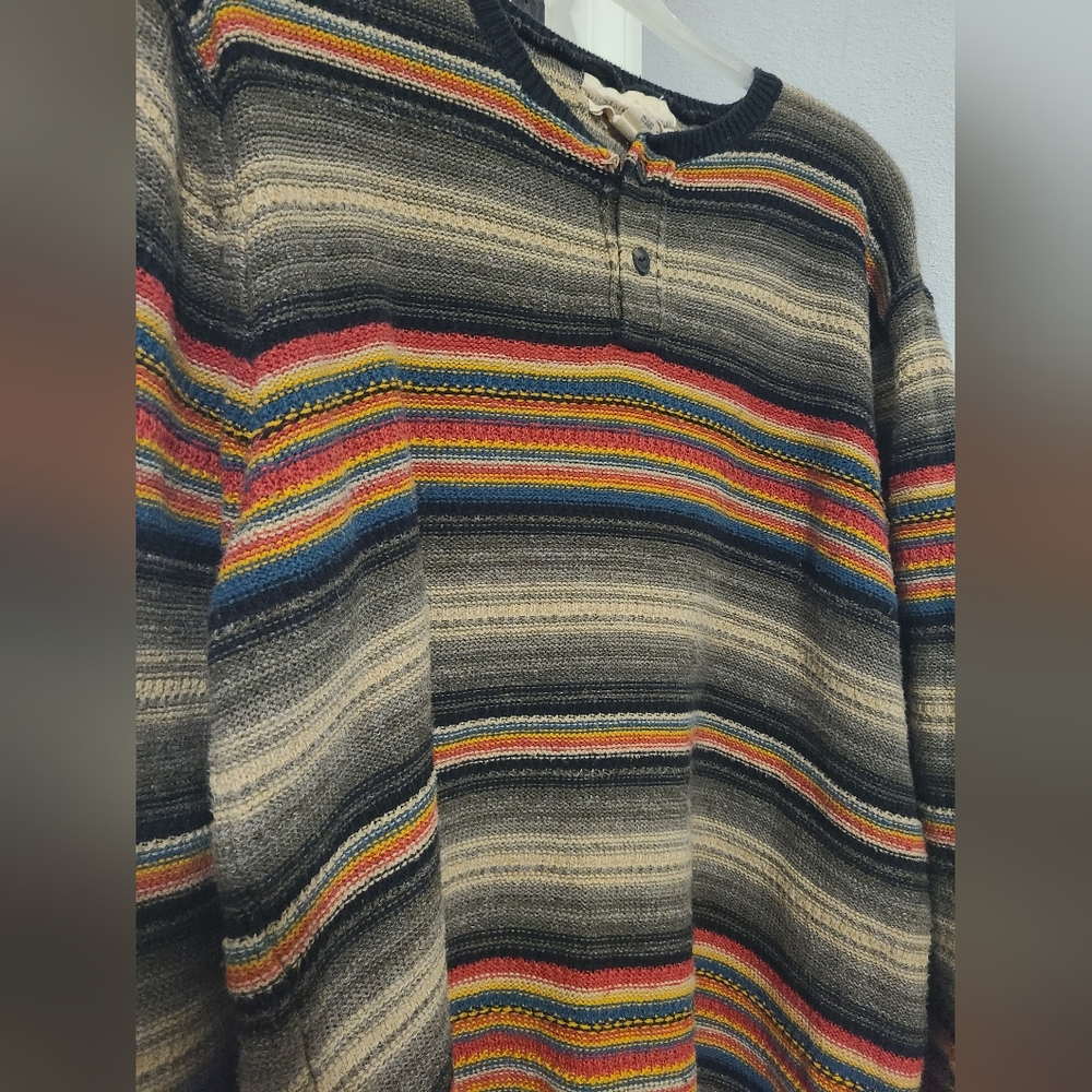 Ralph Lauren Denim & Supply Southwestern Striped Knit Henley Top - Size XL - Picture 2 of 8